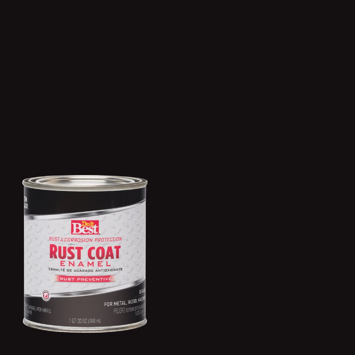 Do it Best Rust Coat Oil-Based Satin Enamel, Black, 1 Qt.