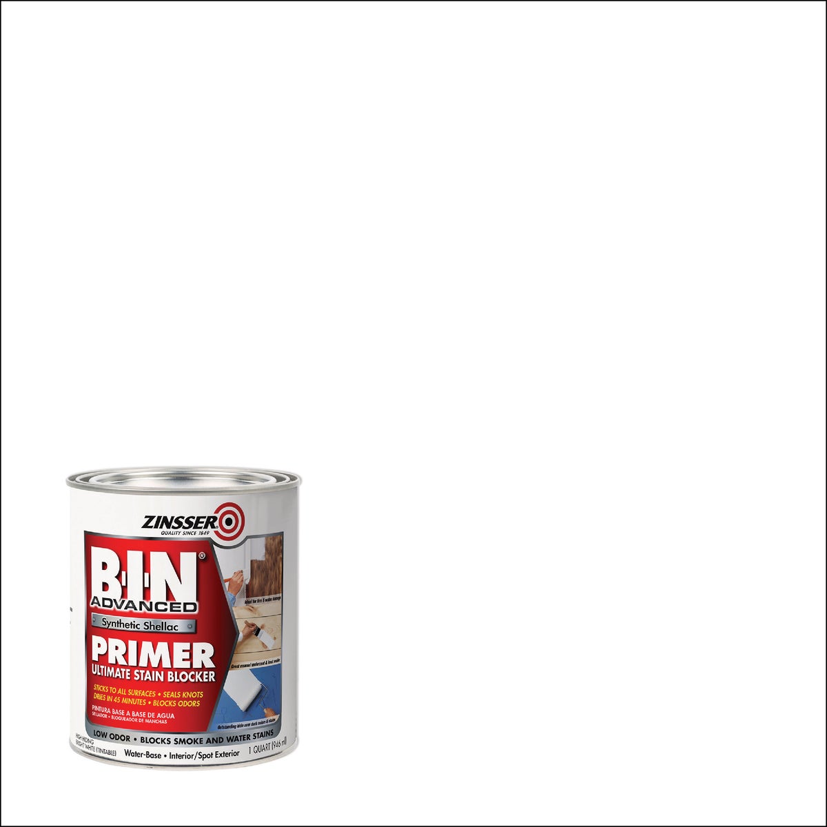 Zinsser B-I-N Advanced Water-Based Interior Primer Ultimate Stain Blocker, White, 1 Qt.