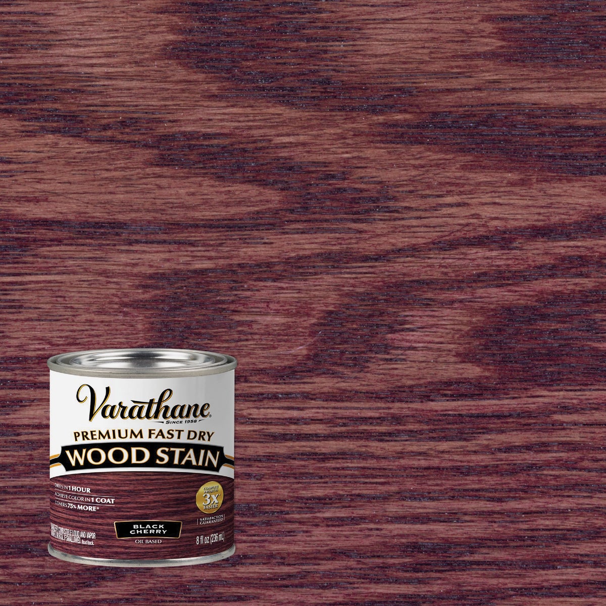 Varathane Fast Dry Black Cherry Urethane Modified Alkyd Interior Wood Stain, 1/2 Pt.