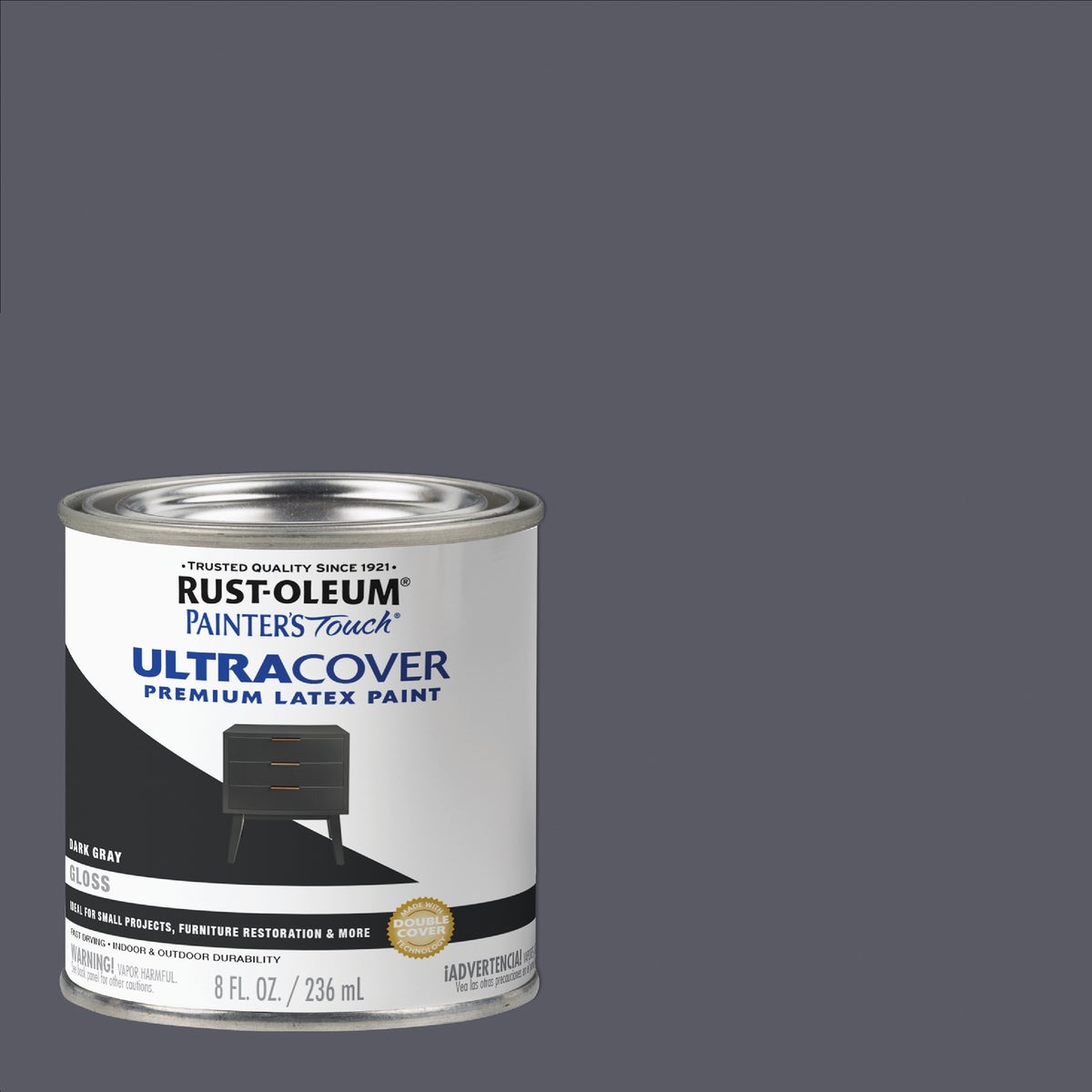 Rust-Oleum Painter's Touch 2X Ultra Cover Premium Latex Paint, Dark Gray, 1/2 Pt.