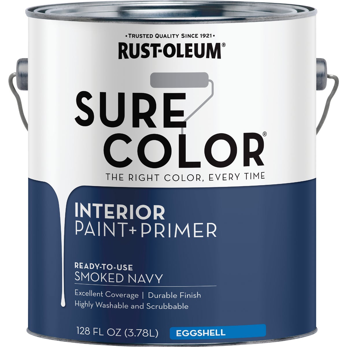 Rust-Oleum Sure Color Eggshell Smoked Navy Interior Wall Paint and Primer, Gallon