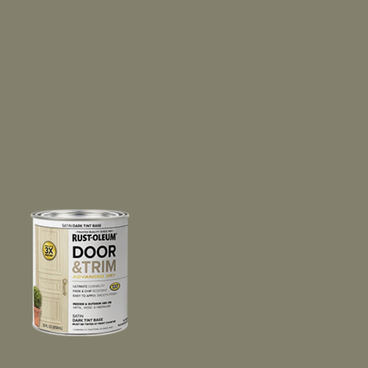 Rust-Oleum Stops Rust 1 Qt. Satin Dark Tint Base Door and Trim Paint