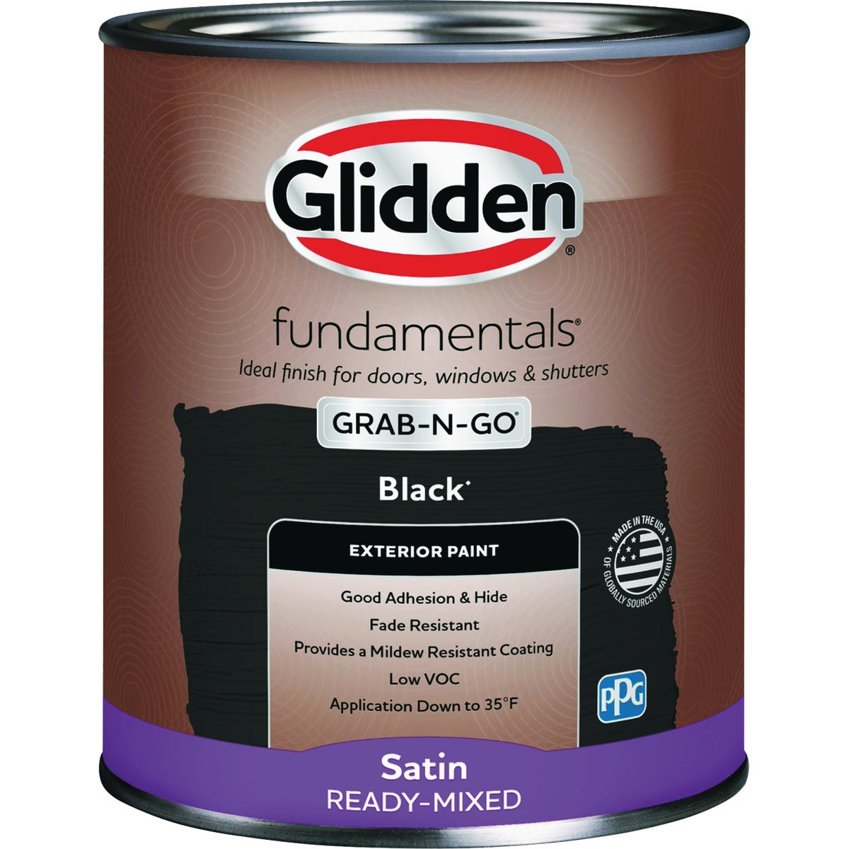 Glidden Fundamentals Exterior Grab-N-Go Black Satin Quart