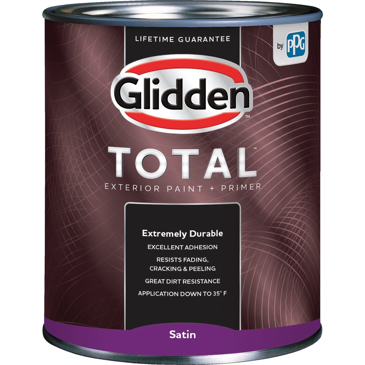 Glidden Total Exterior Paint + Primer Satin White & Pastel Base Quart