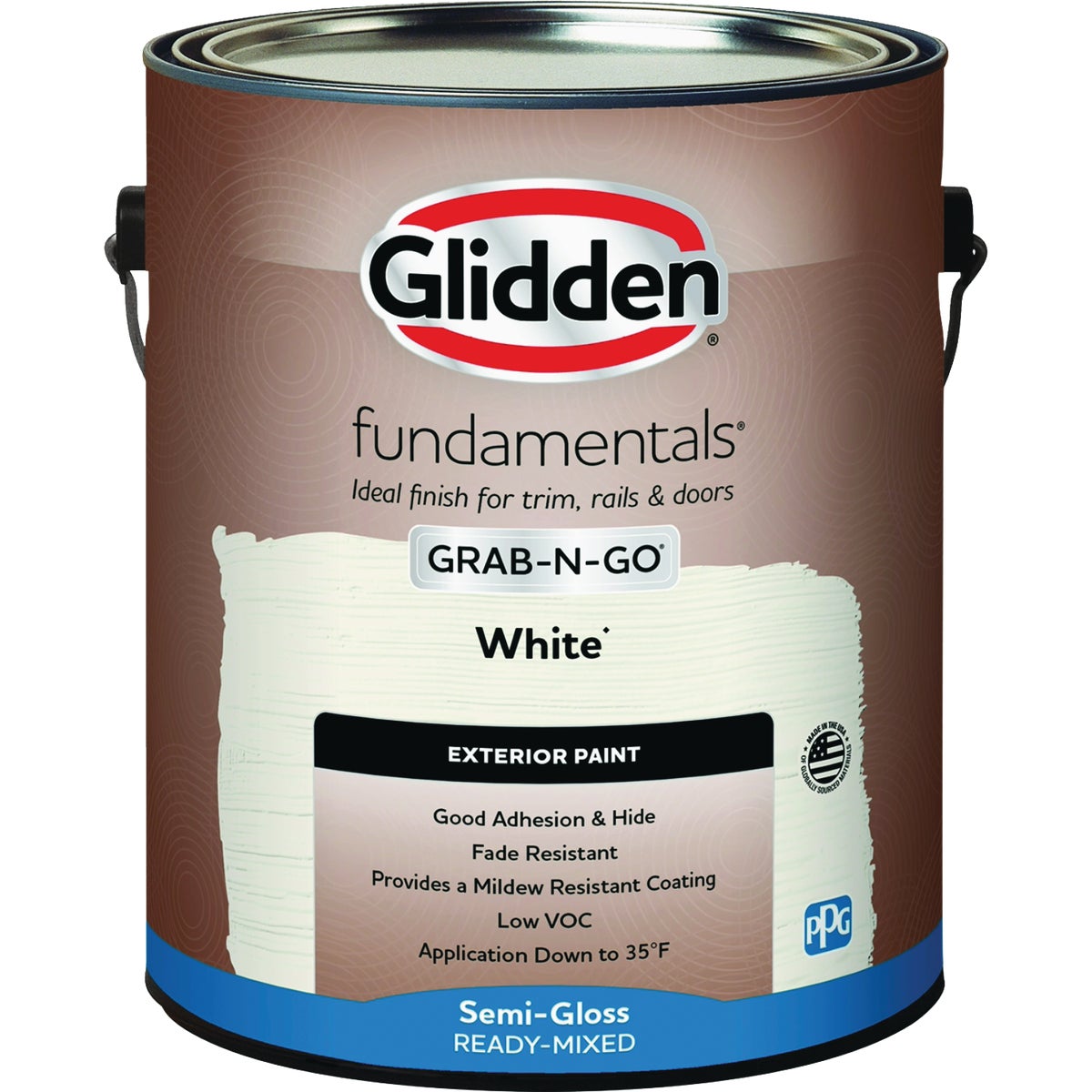 Glidden Fundamentals Exterior Grab-N-Go White Semi Gloss Gallon