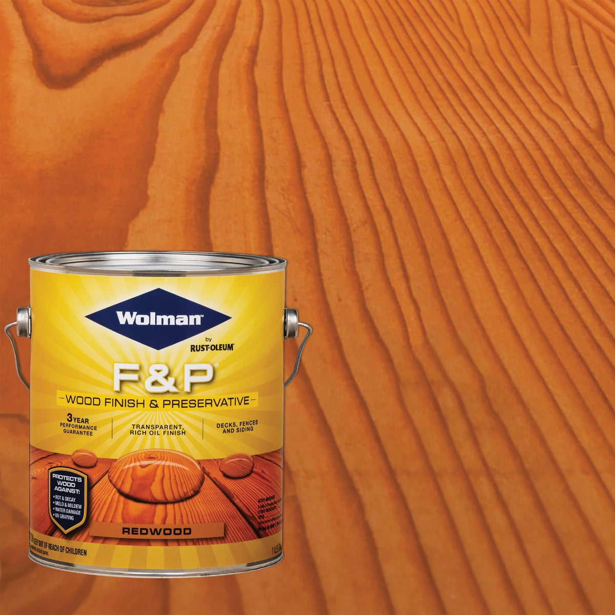 Wolman F&P Transparent Wood Finish And Preservative, Redwood, 1 Gal.