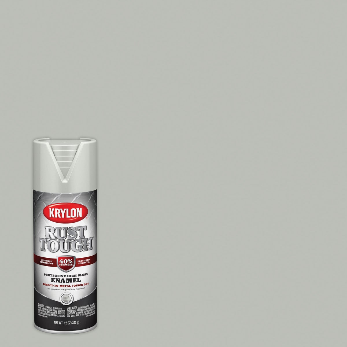 Krylon Rust Tough 12 Oz. Gloss Alkyd Enamel Spray Paint, Light Gray