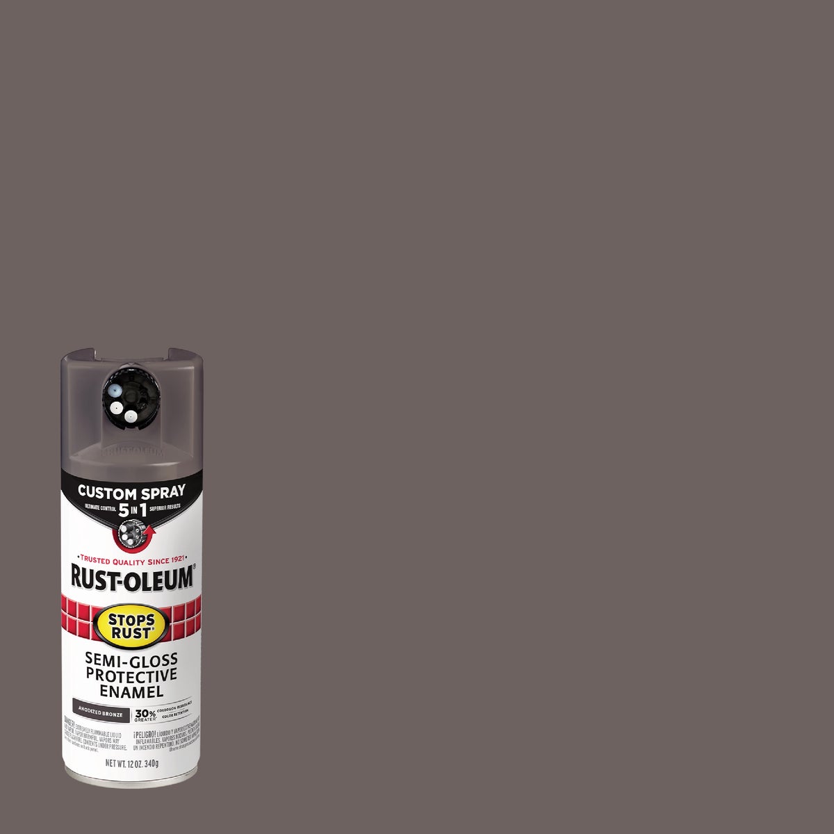Rust-Oleum Stops Rust 12 Oz. Custom Spray 5 in 1 Semi-Gloss Spray Paint, Anodized Bronze