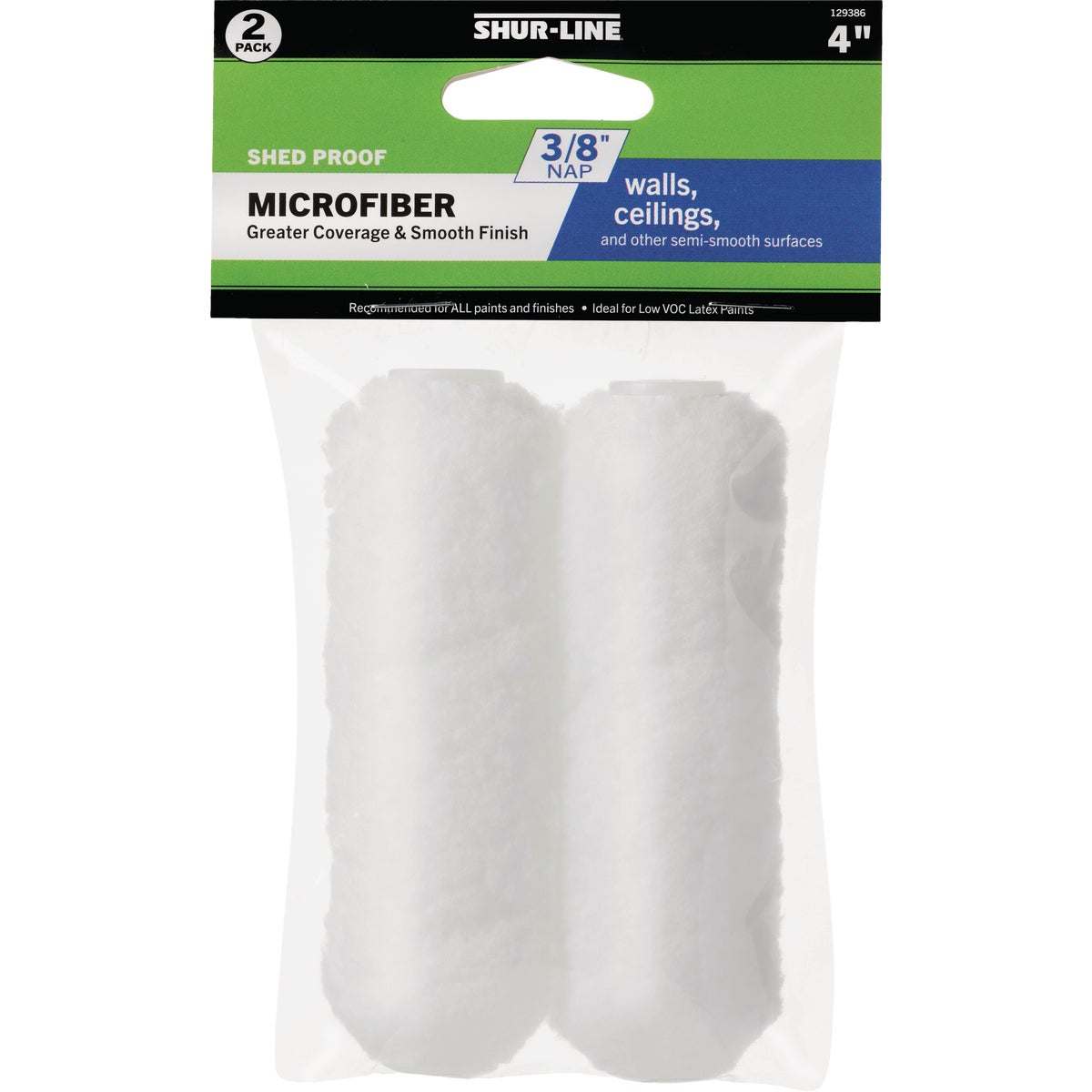 Shur-Line Best 4 In. x 3/8 In. Microfiber Roller Cover (2-Pack)