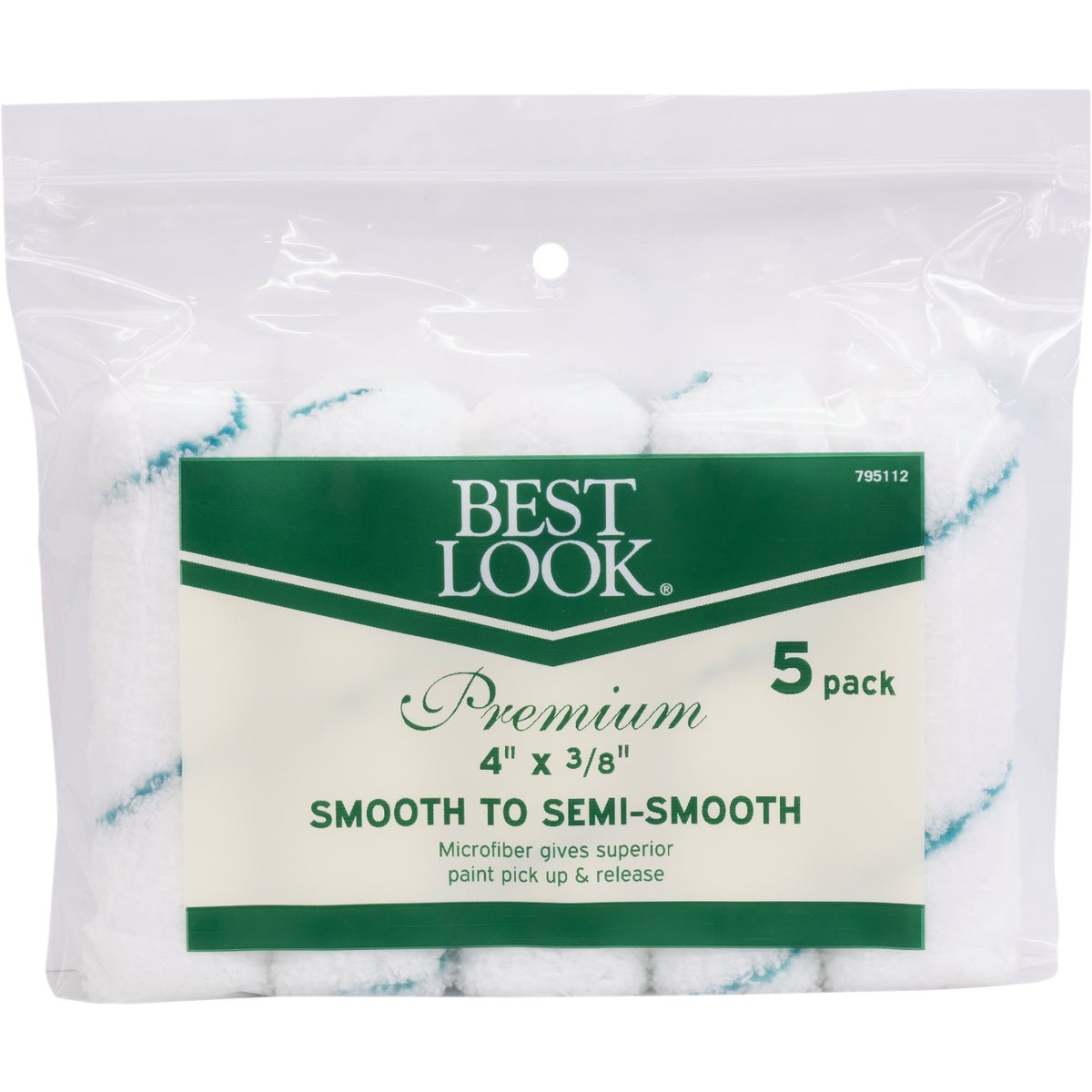 Best Look 4 In. x 3/8 In. Premium Microfiber Mini Roller (5-Pack)