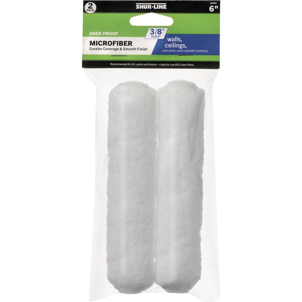 Shur-Line Best 6 In. x 3/8 In. Microfiber Roller Cover (2-Pack)
