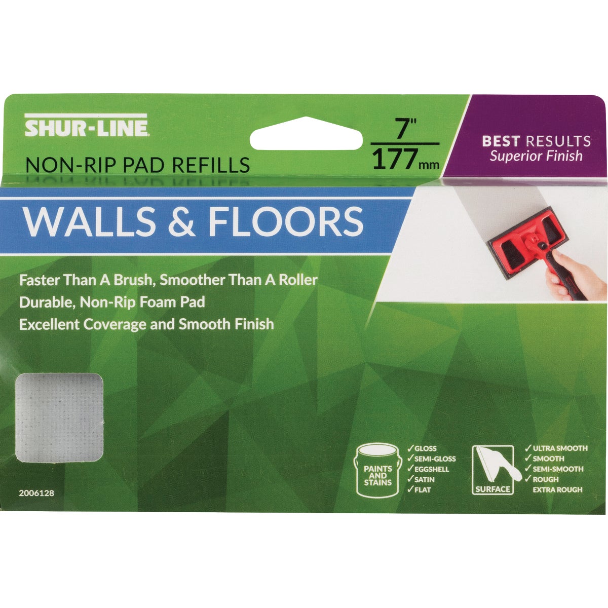 Shur-Line Best 7 In. Best Results Walls & Floors Non-Rip Pad Refills