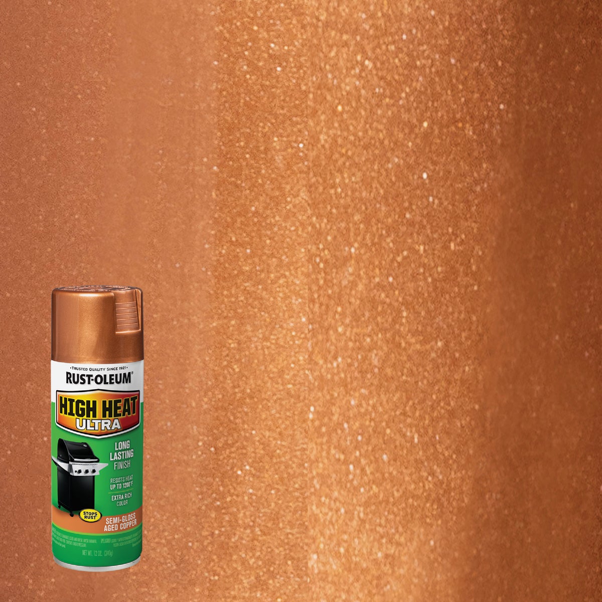 Rust-Oleum Semi-Gloss Aged Copper 12 Oz. High Heat Spray Paint