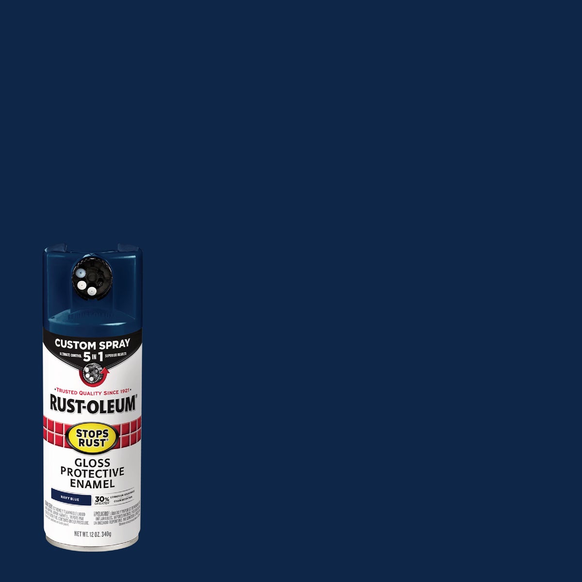 Rust-Oleum Stops Rust 12 Oz. Custom Spray 5 in 1 Gloss Spray Paint, Navy Blue