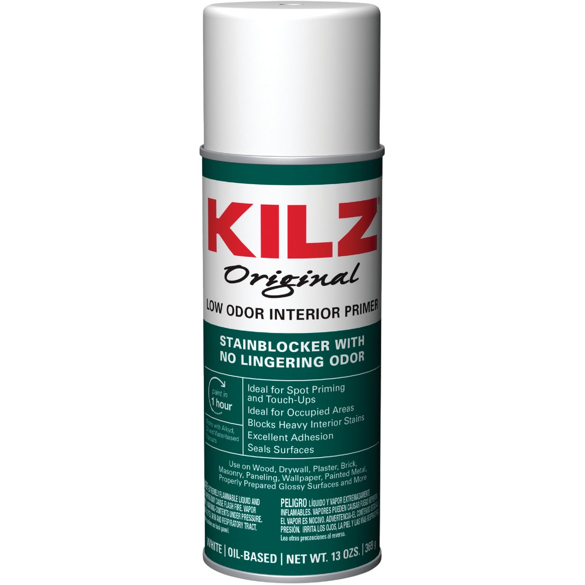 Kilz Original Low Odor Oil-Based Interior Primer Sealer Stainblocker, White, 13 Oz.