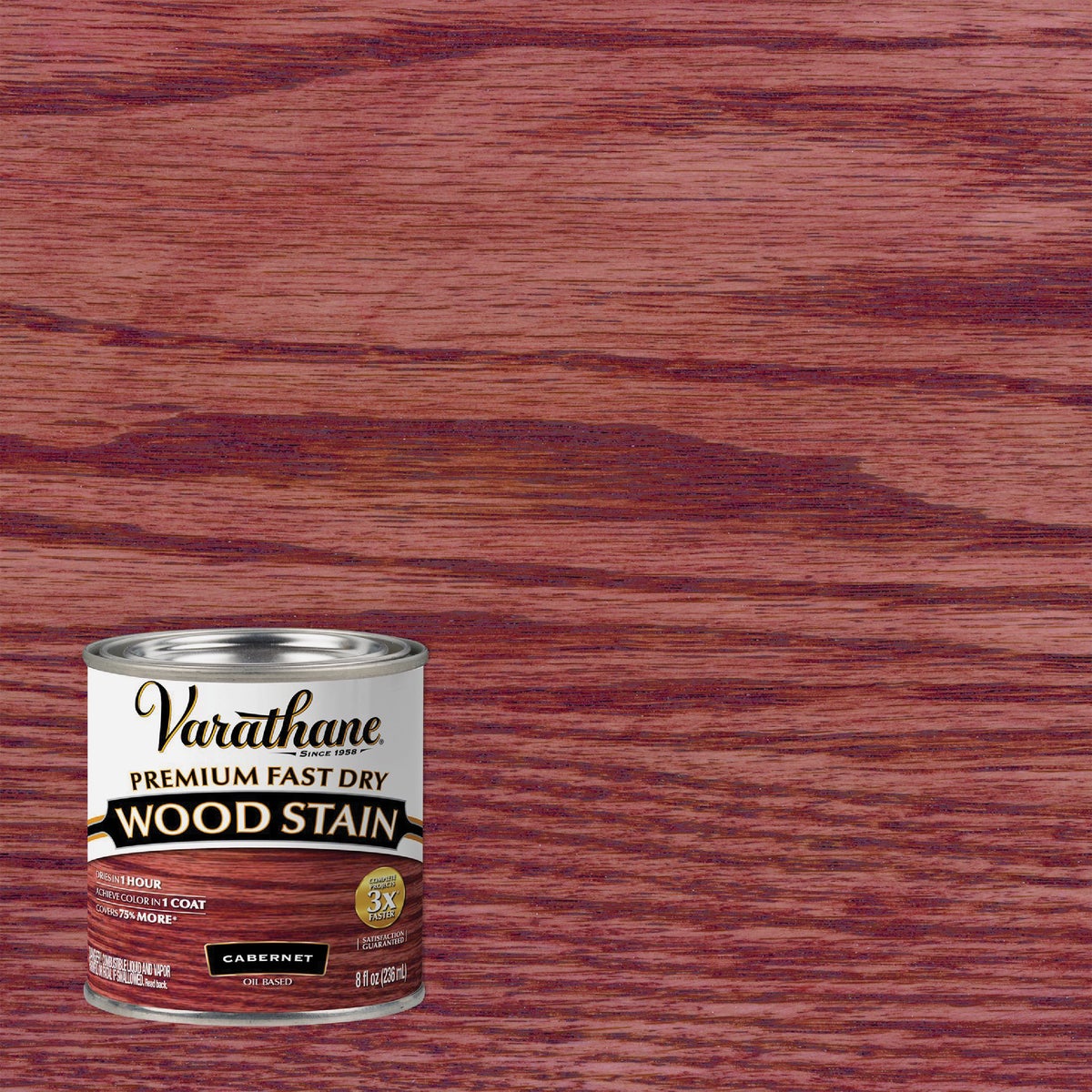 Varathane Fast Dry Cabernet Urethane Modified Alkyd Interior Wood Stain, 1/2 Pt.
