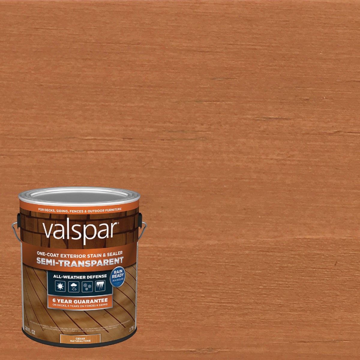 Valspar Semi Transparent Deck Stain, Cedar Natural Tone, 1 Gal.
