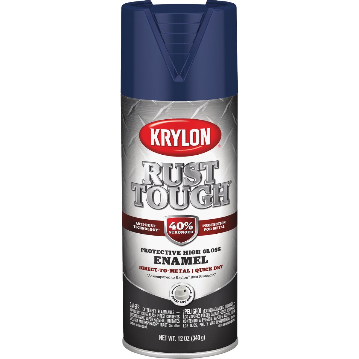 Krylon Rust Tough 12 Oz. Gloss Alkyd Enamel Spray Paint, Navy Blue