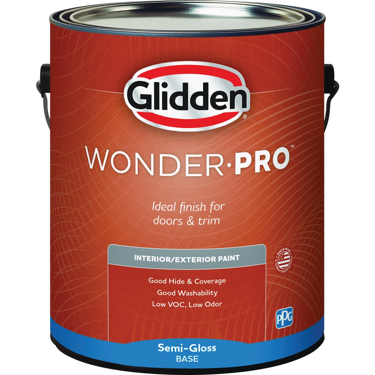 Glidden WonderPro Interior/Exterior Semi-Gloss Paint, White & Pastel Base, 1 Gal.