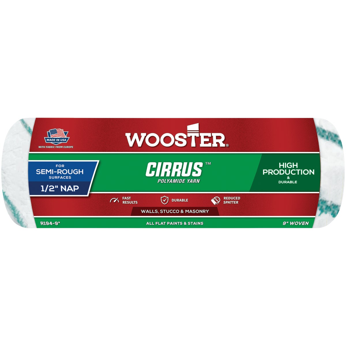 Wooster Cirrus 9 In. x I/2 In. Woven Fabric Roller Cover