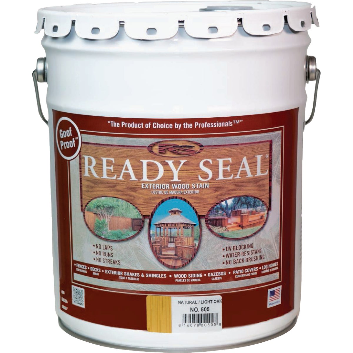 Ready Seal 505 Exterior Wood Stain and Sealer, Natural, 5 Gal.