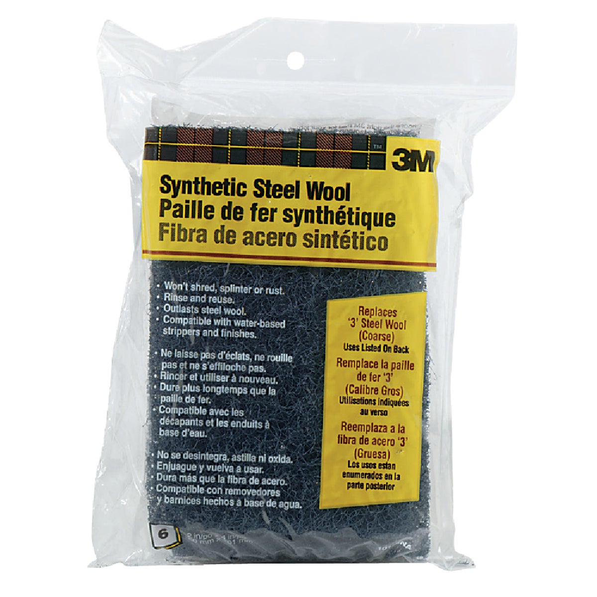 3M #3 Synthetic Steel Wool (6 Pack)