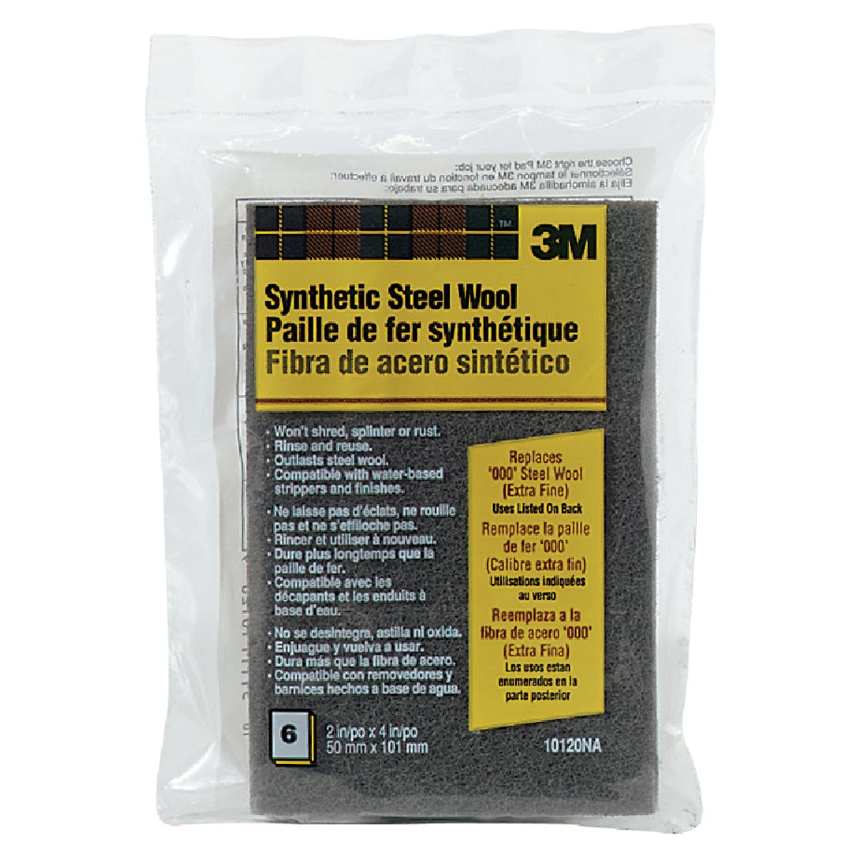 3M #000 Synthetic Steel Wool (6 Pack)