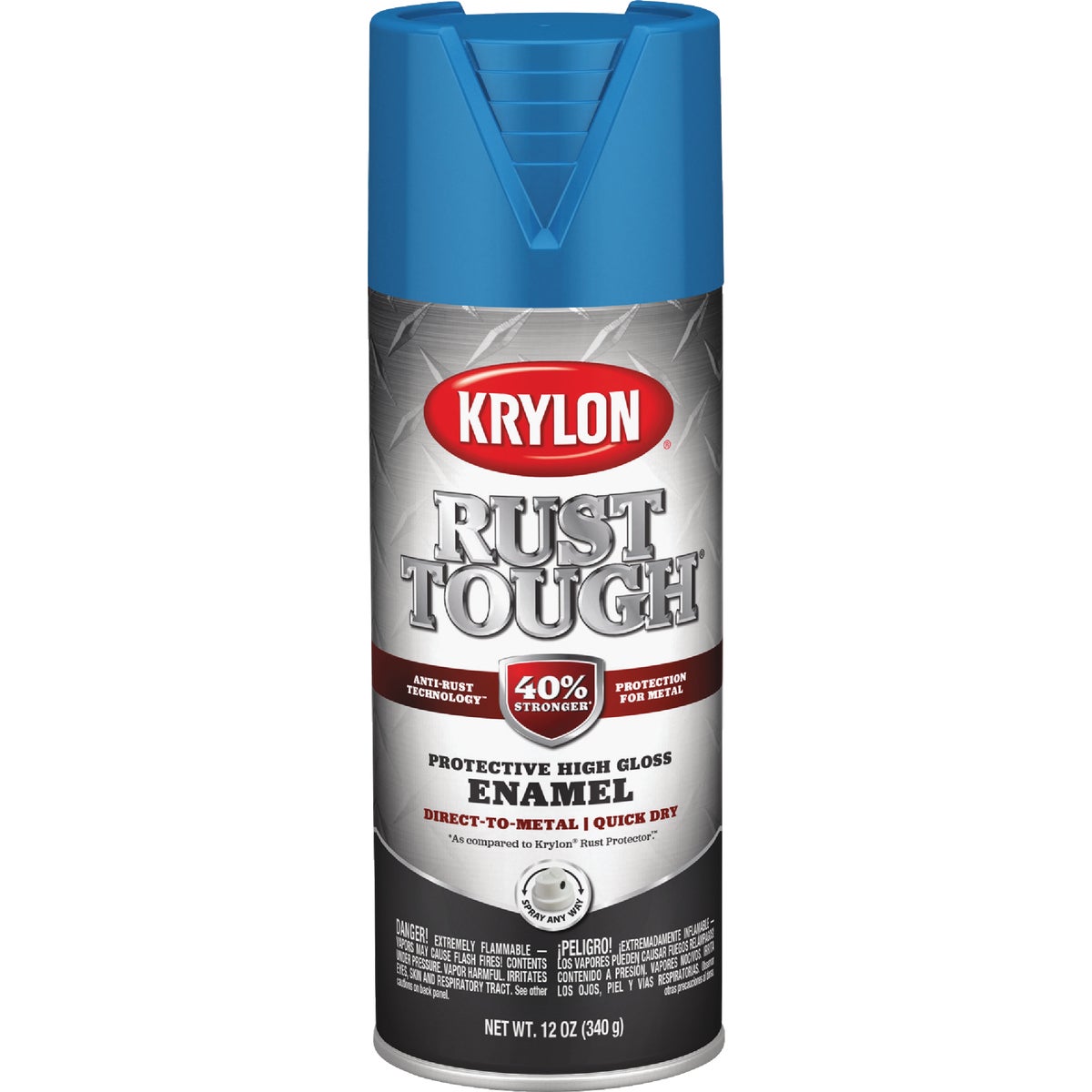 Krylon Rust Tough 12 Oz. Gloss Alkyd Enamel Spray Paint, Safety Blue