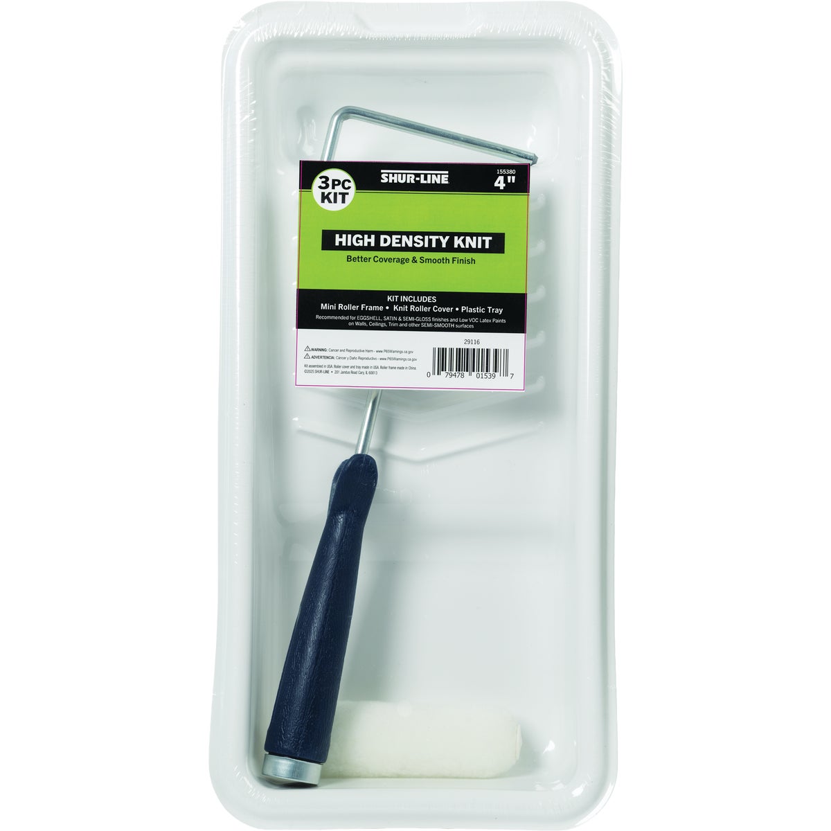 Shur-Line 4 In. x 3/8 In. Trim Kit Roller & Tray Set (3-Piece)