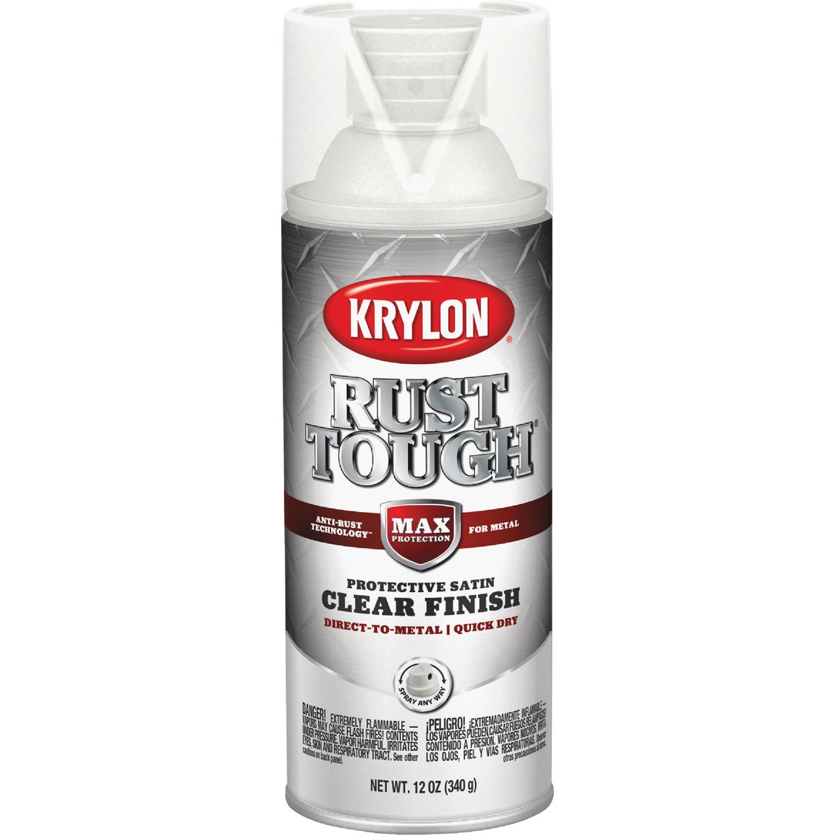 Krylon Rust Tough 12 Oz. Satin Alkyd Enamel Spray Paint, Clear