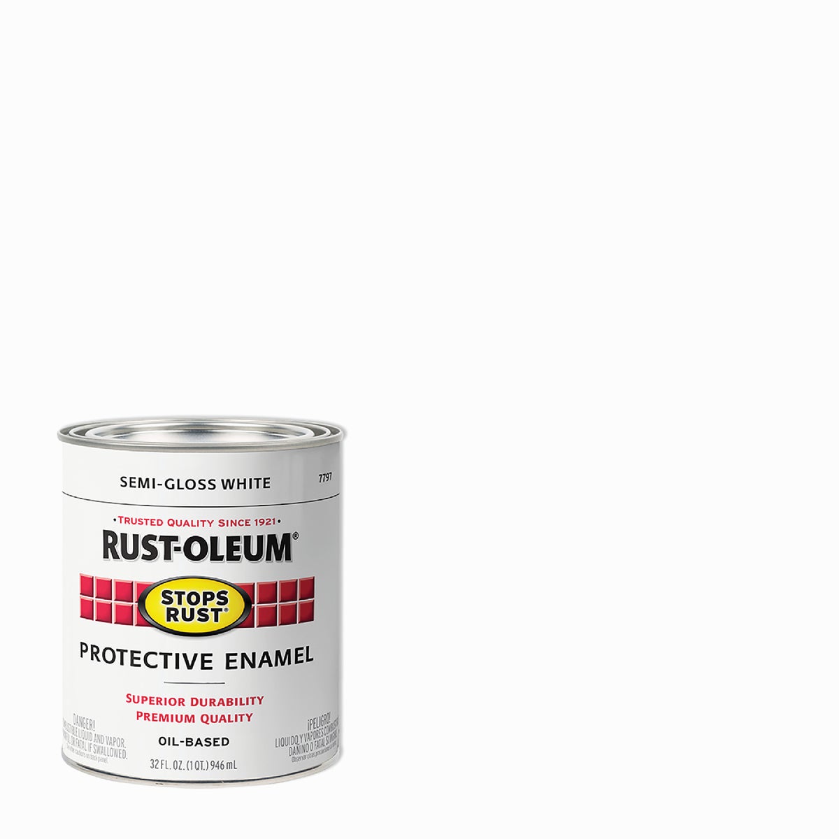 Rust-Oleum Stops Rust Oil Based Semi-Gloss Protective Rust Control Enamel, White, 1 Qt.