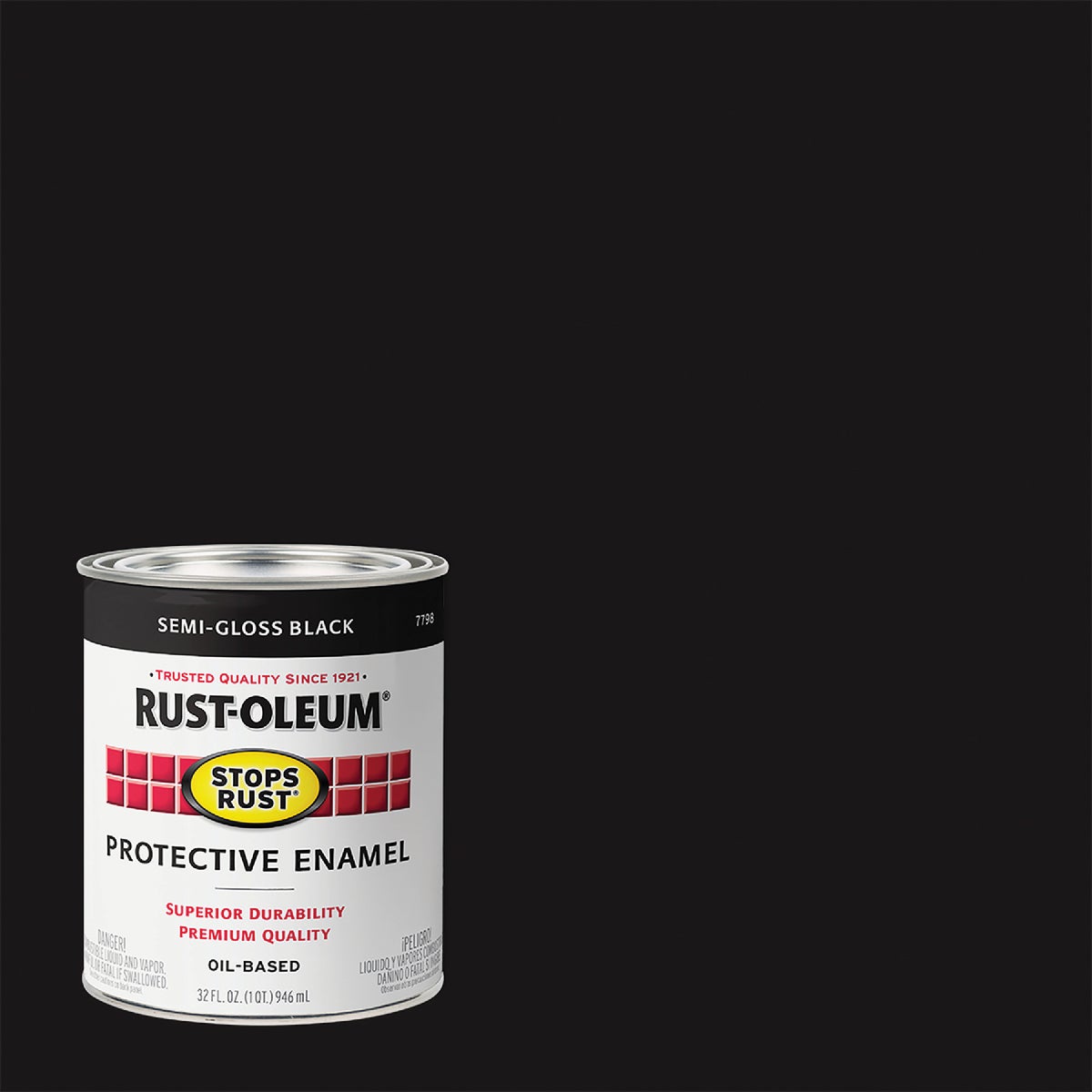 Rust-Oleum Stops Rust Oil Based Semi-Gloss Protective Rust Control Enamel, Black, 1 Qt.