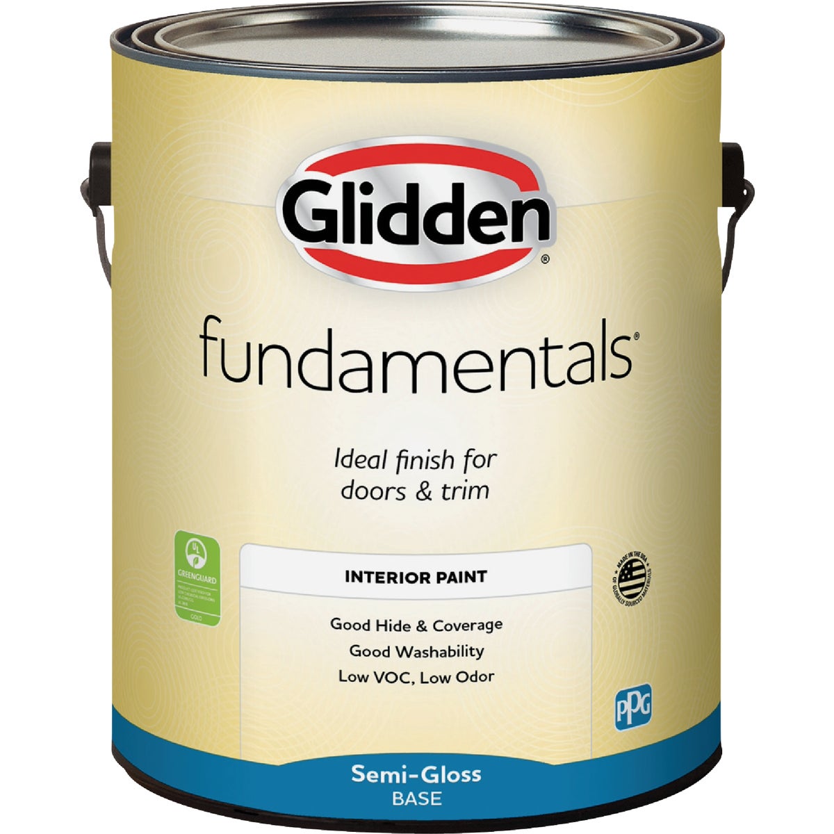 Glidden Fundamentals Semi-Gloss Interior Paint, Ultra-Deep Base, 1 Gal.
