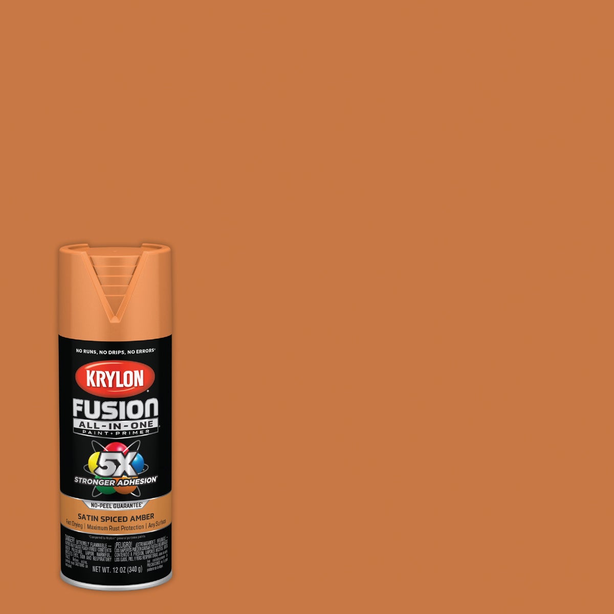 Krylon Fusion All-In-One 12 Oz. Satin Spray Paint, Spiced Amber