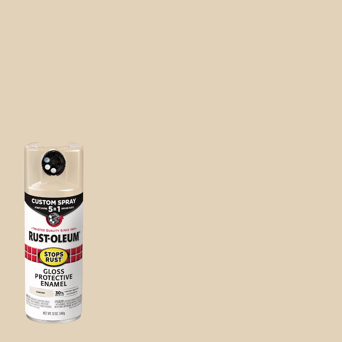 Rust-Oleum Stops Rust 12 Oz. Custom Spray 5 in 1 Gloss Spray Paint, Almond