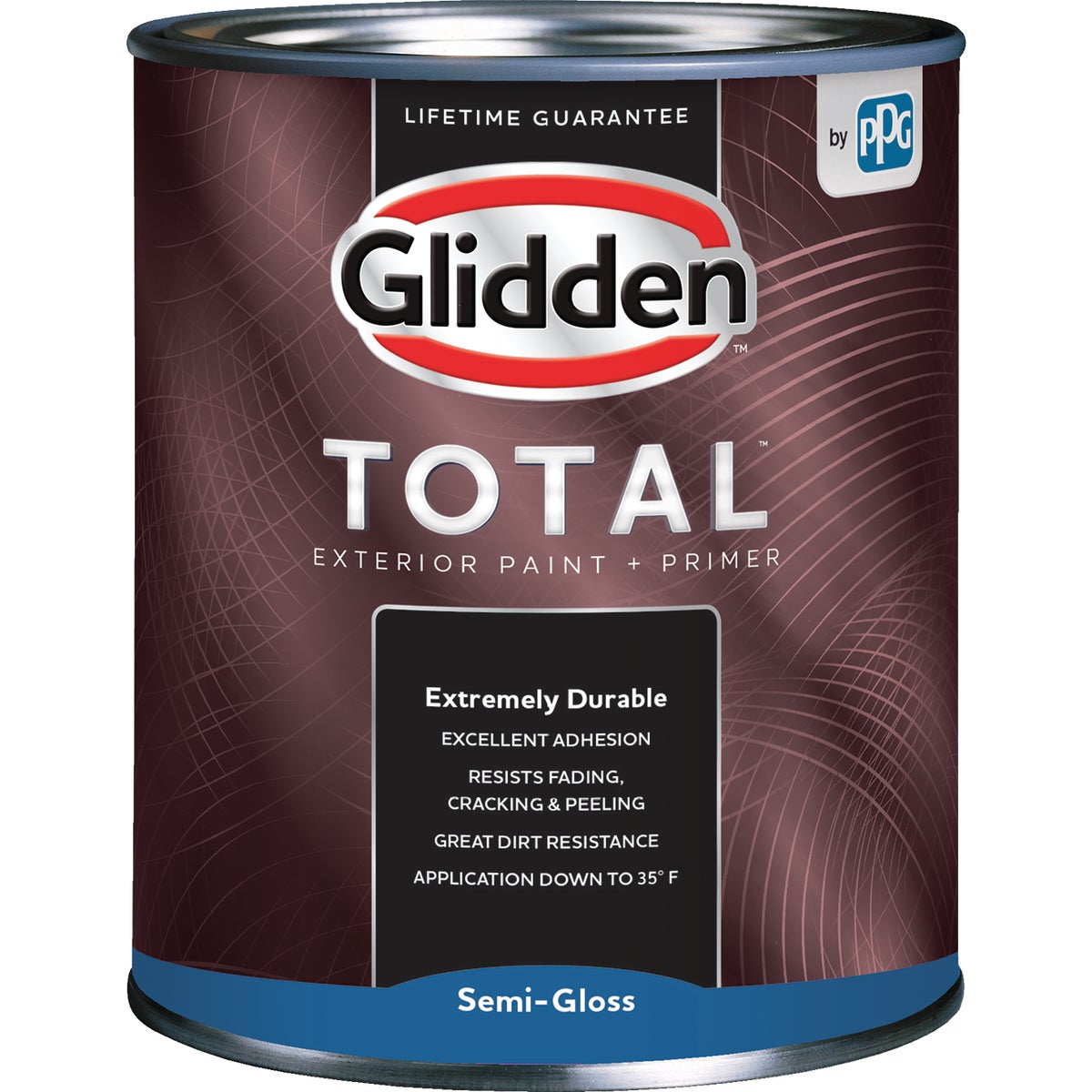 Glidden Total Exterior Paint + Primer Semi-Gloss White & Pastel Base Quart