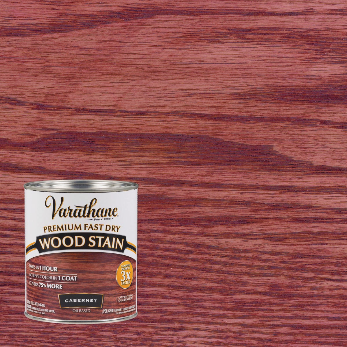Varathane Fast Dry Cabernet Urethane Modified Alkyd Interior Wood Stain, 1 Qt.