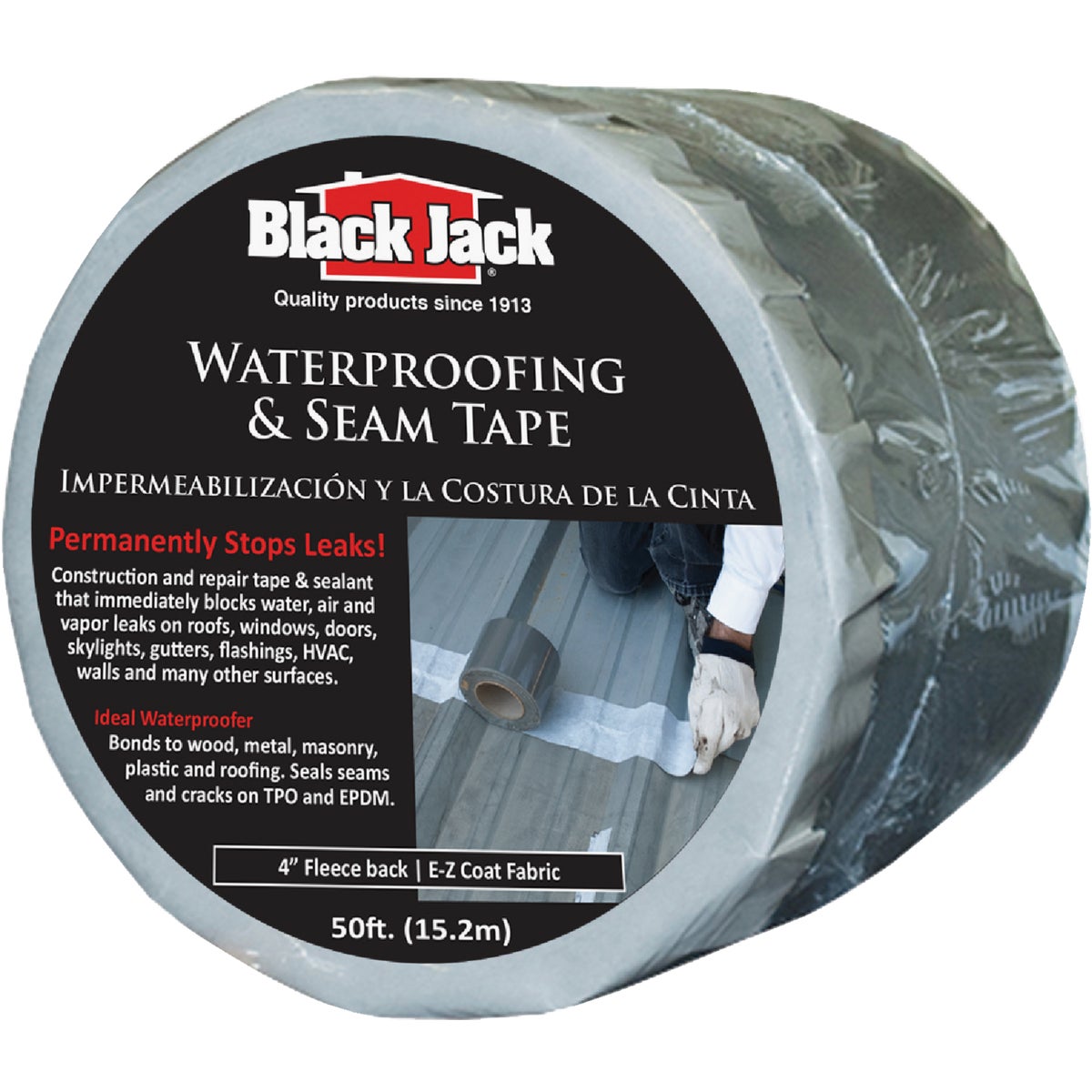 Black Jack 4 In. x 50 Ft. Gray Waterproofing and Seam Tape