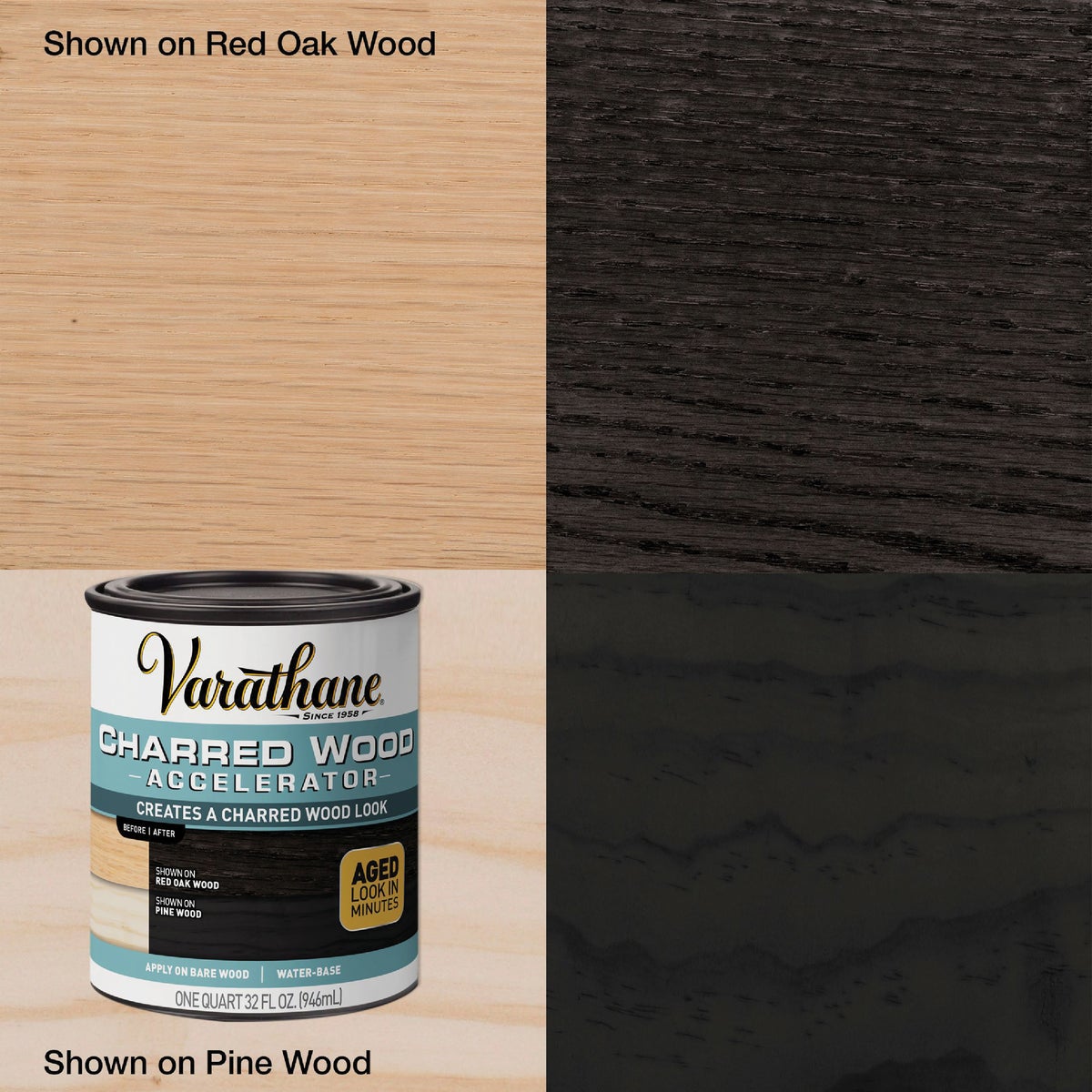 Varathane Charred Wood Accelerator Stain, Black, 1 Qt.