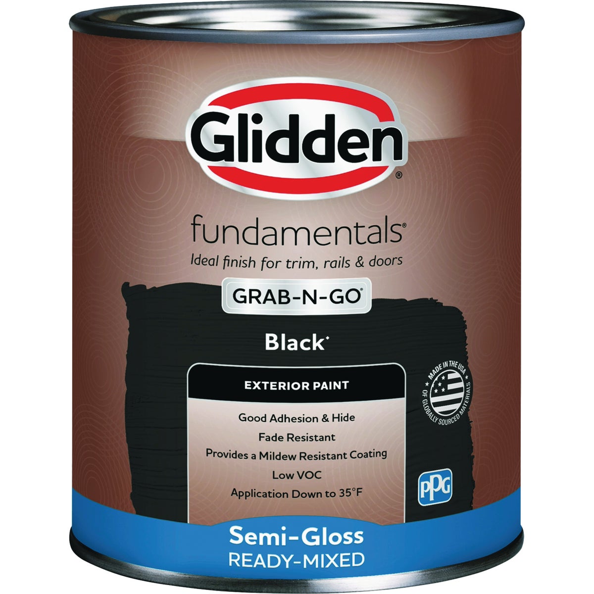 Glidden Fundamentals Exterior Grab-N-Go Black Semi Gloss Quart