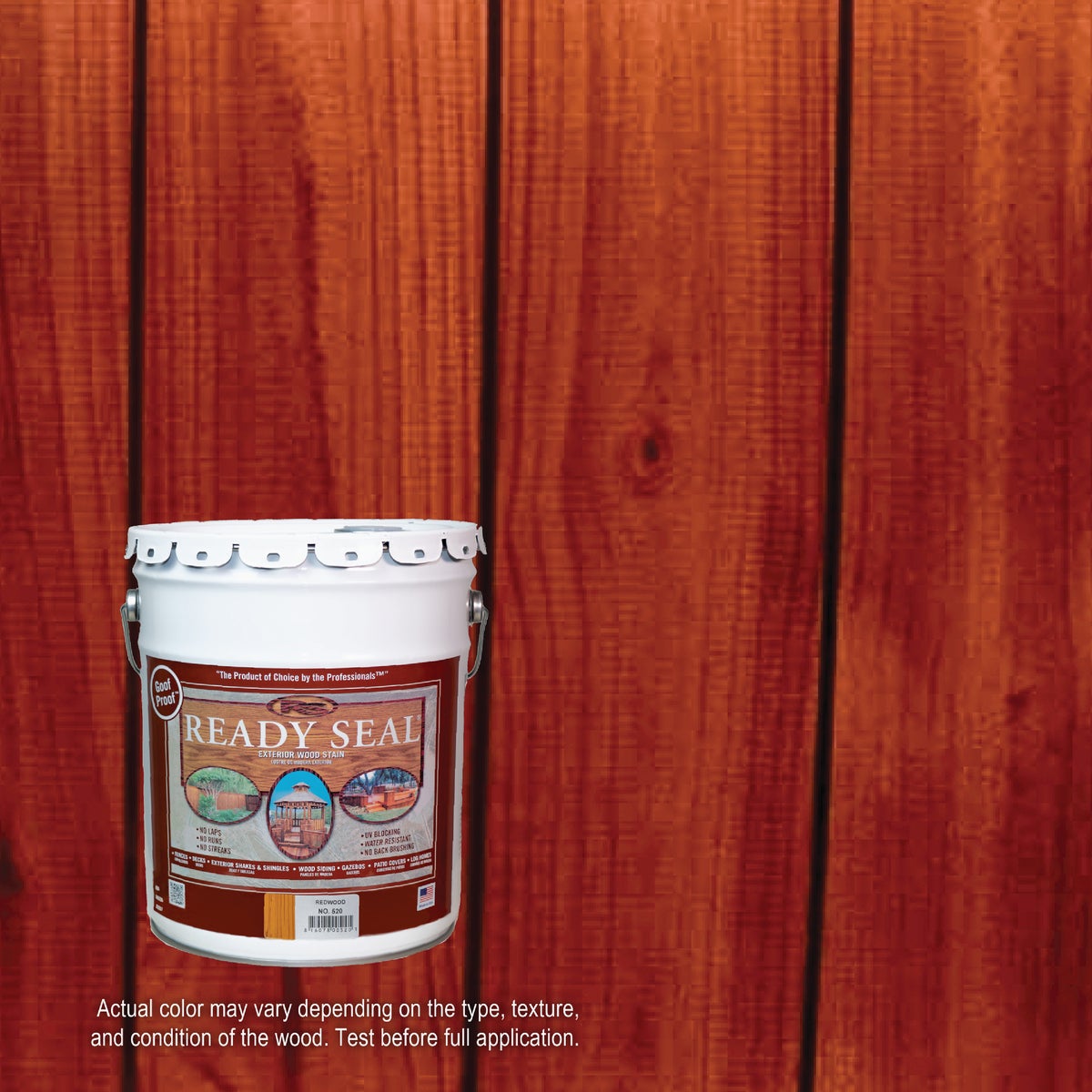 Ready Seal 520 Exterior Wood Stain and Sealer, Redwood, 5 Gal.