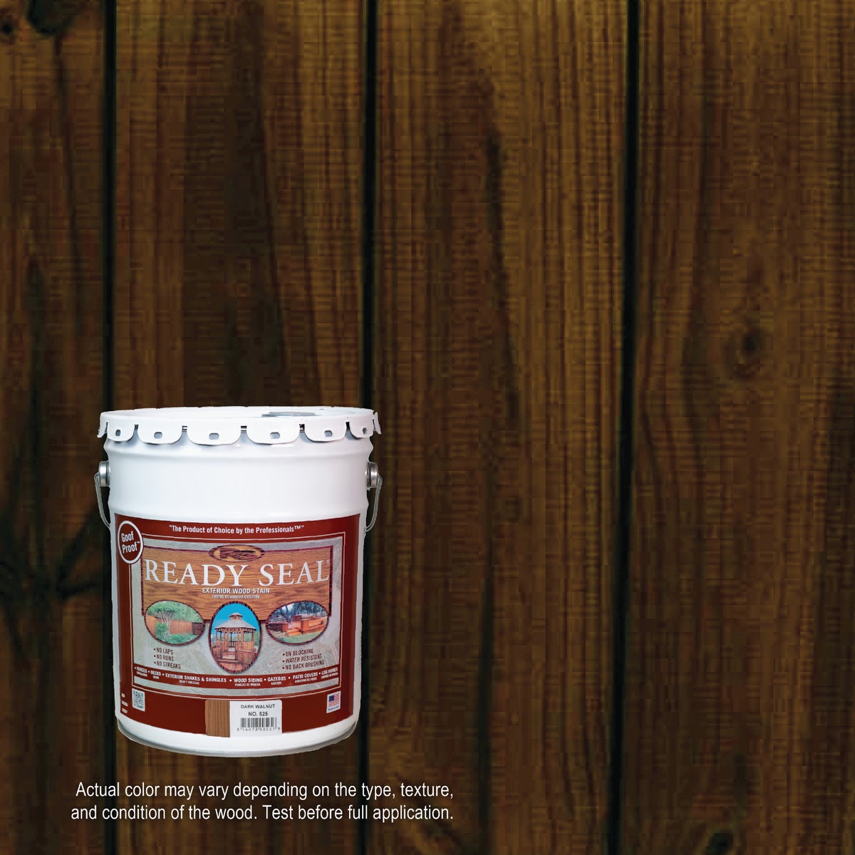 Ready Seal 525 Exterior Wood Stain and Sealer, Dark Walnut, 5 Gal.