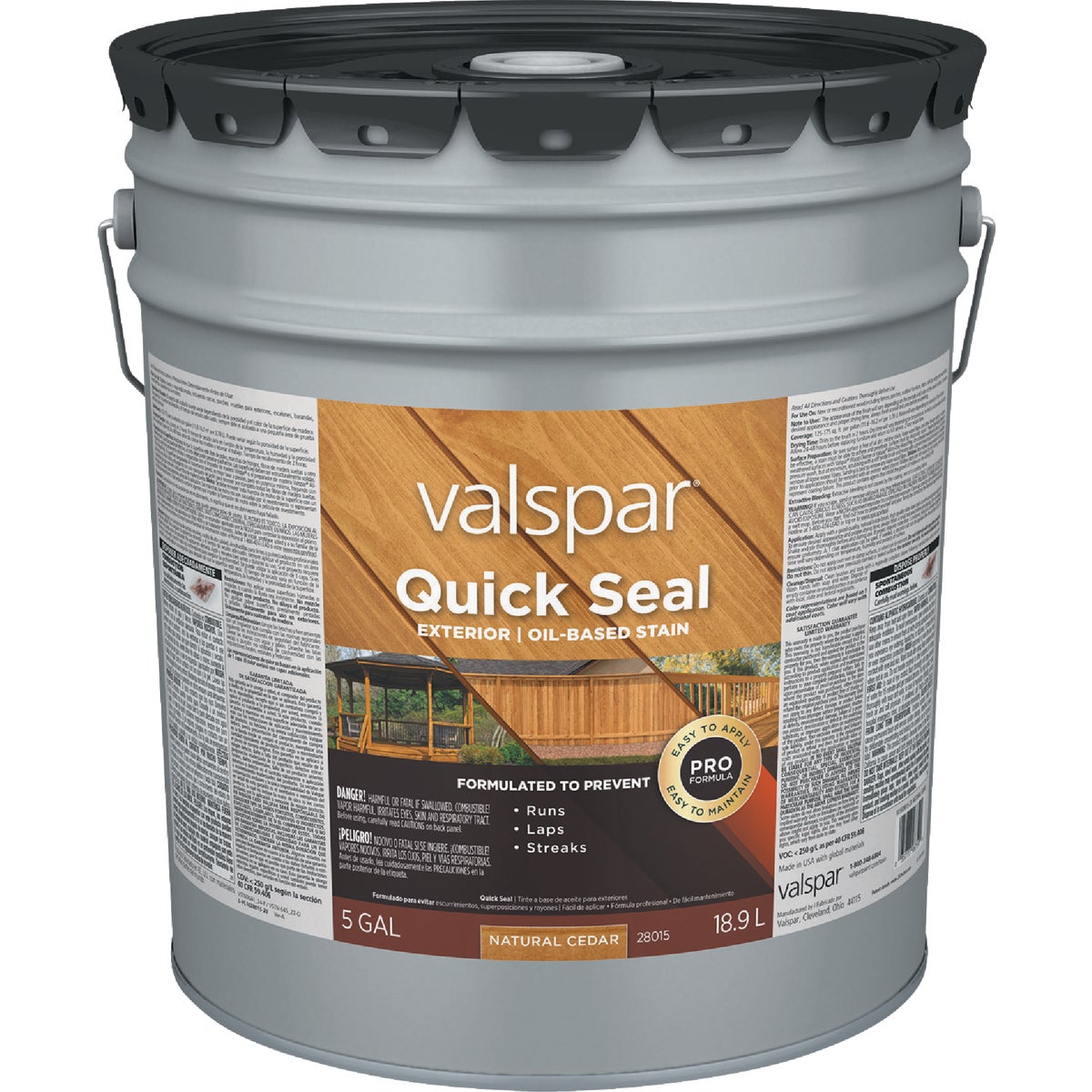 Valspar Quick Seal Oil Based Exterior Stain, Natural Cedar, 5 Gal.