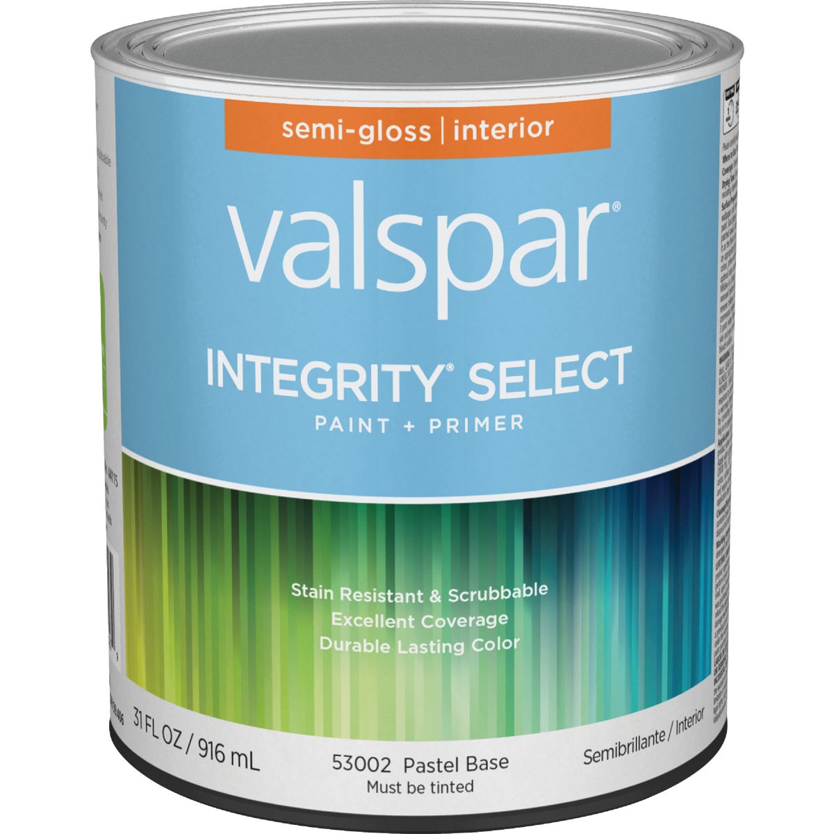  Valspar Integrity Select Paint & Primer Semi-Gloss Interior Paint, Pastel Base, 1 Qt.