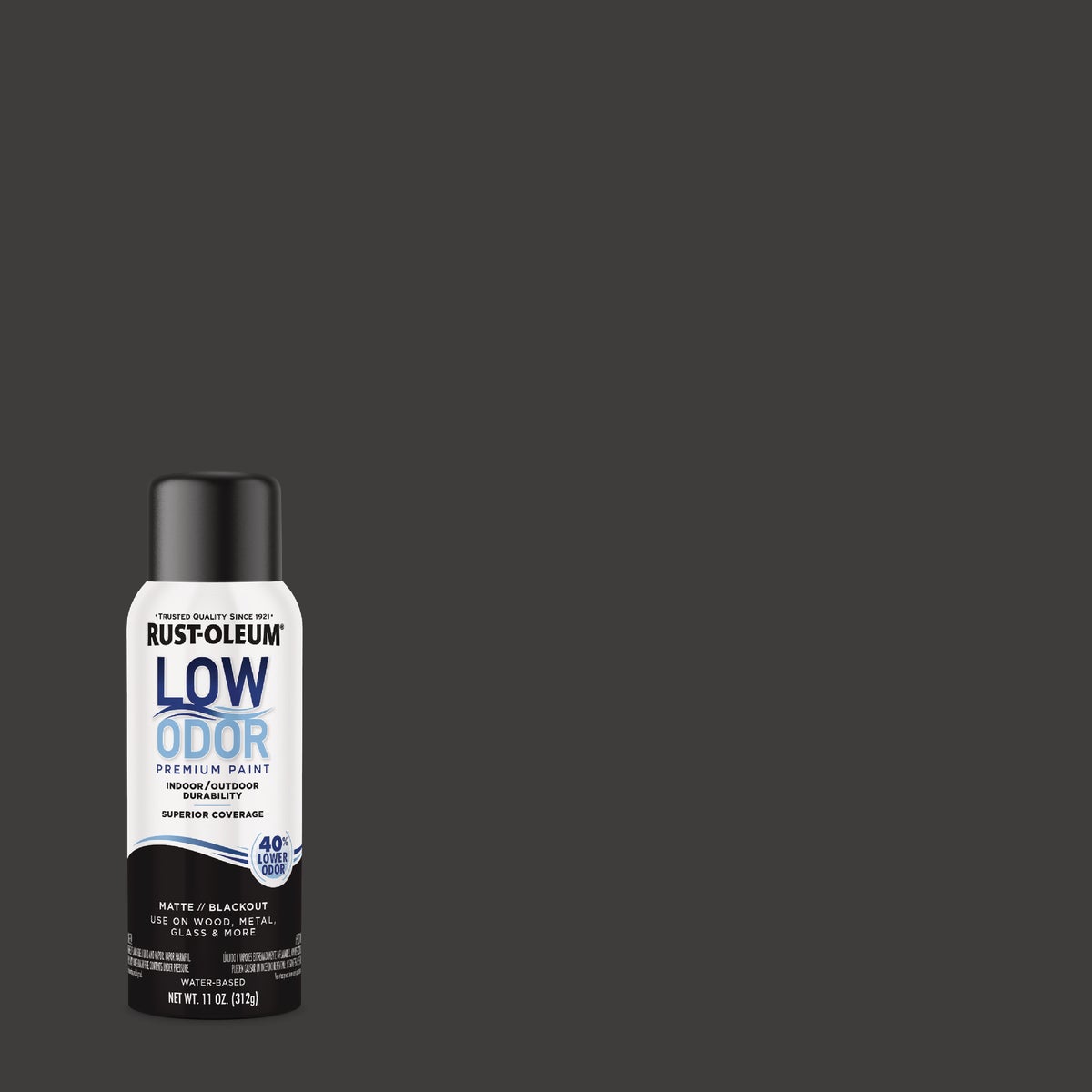 Rust-Oleum Low Odor Water-Based 11 Oz. Matte Spray Paint, Blackout