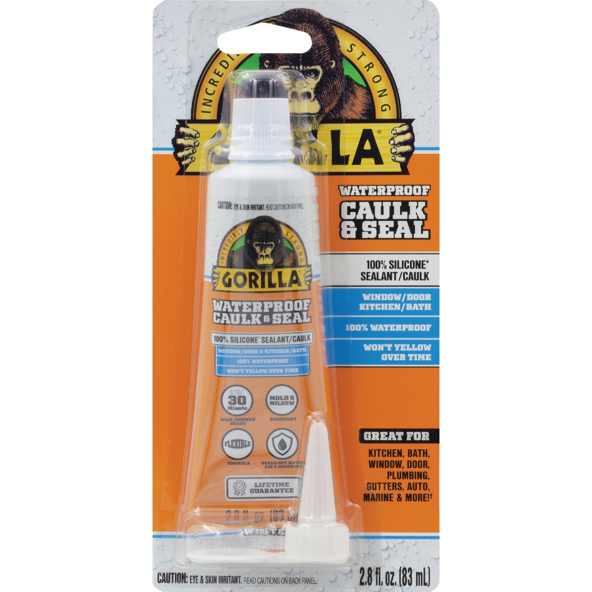 Gorilla 2.8 Oz. White Caulk & Seal