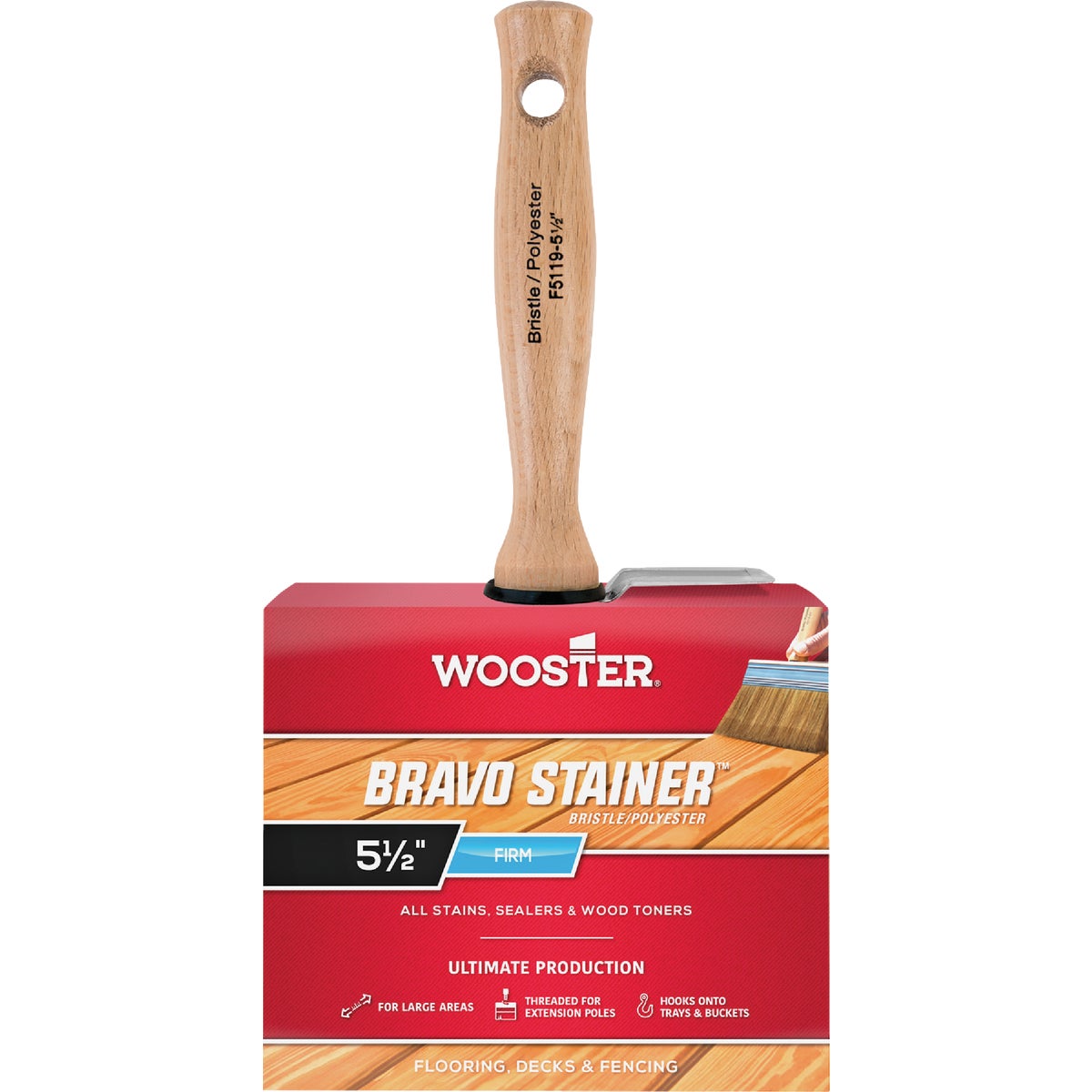 Wooster Bravo Stainer 5-1/2 In. Bristle Brush