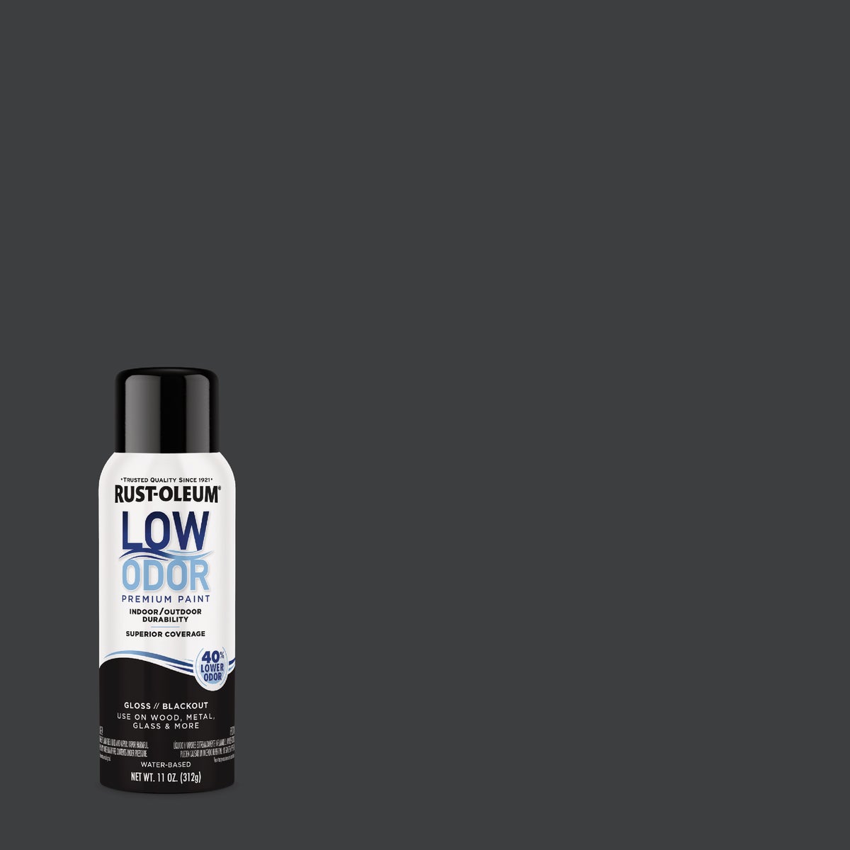 Rust-Oleum Low Odor Water-Based 11 Oz. Gloss Spray Paint, Blackout