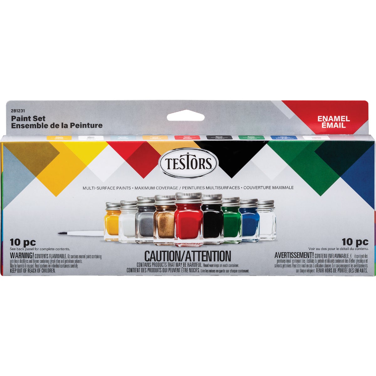 Testors Craft Multi-Surface Enamel Paint Set (9-Bottle)