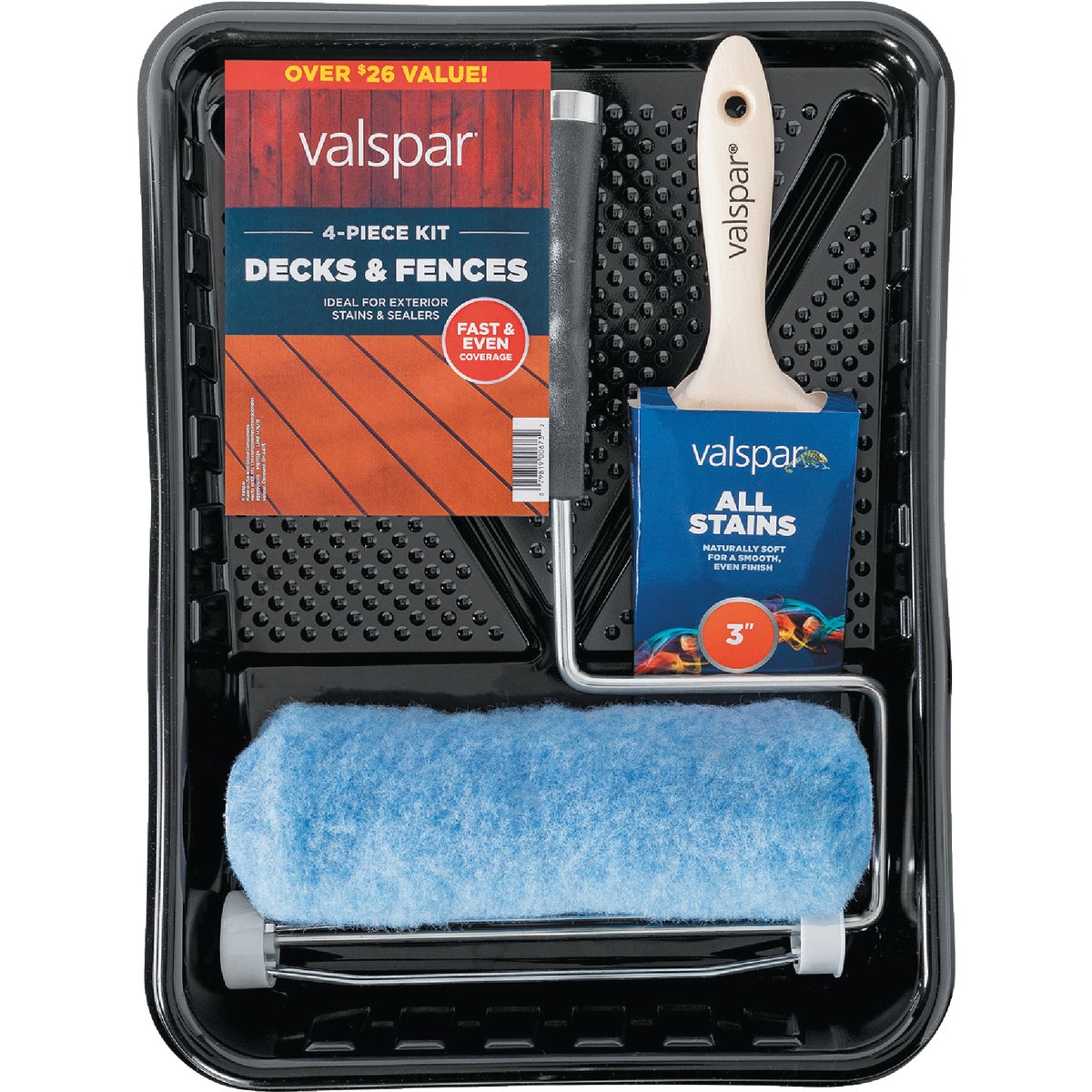 Valspar Deck and Fences Paint Roller Kit (4-Piece)